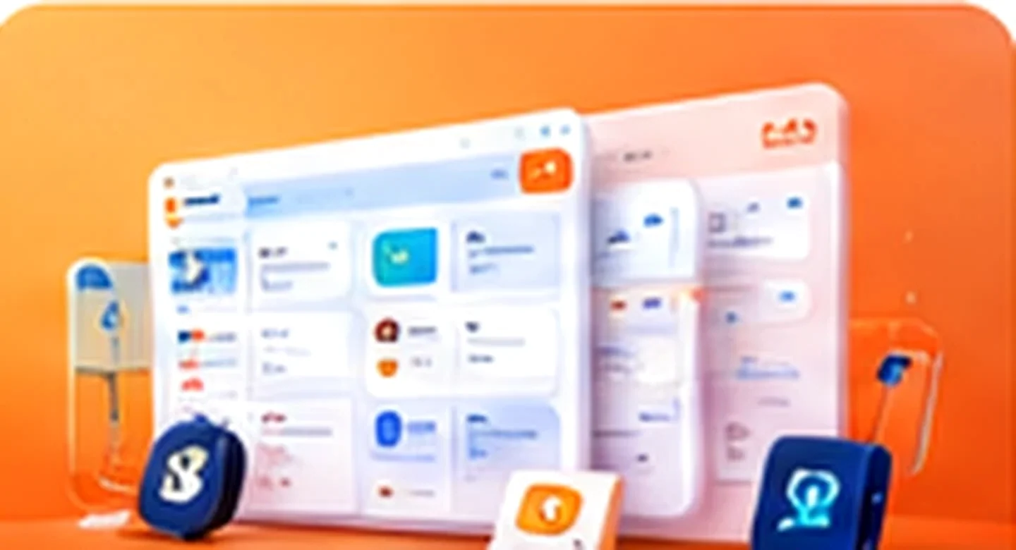ERP, CRM & Business Software digital solution illustration
